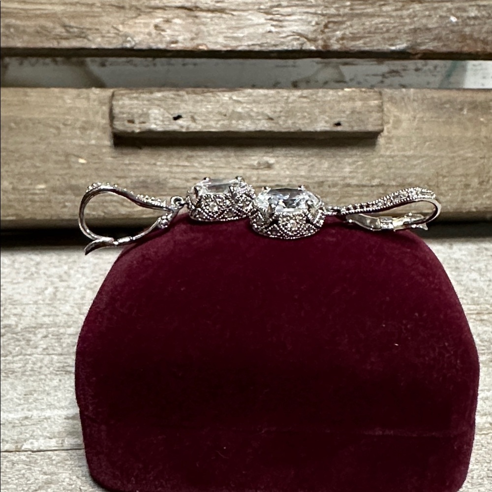 Joseph Esposito like new crystal sterling silver 925 stamped dangle earrings - Picture 7 of 8